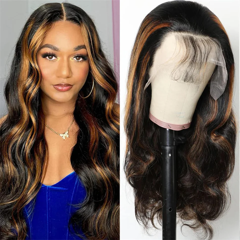 

Body Wave 1B 30 Highlight Wig Human Hair 13x4 Hd Lace Frontal Wig Cheap Brazilian Colored Glueless Wig Human Hair Ready To Wear