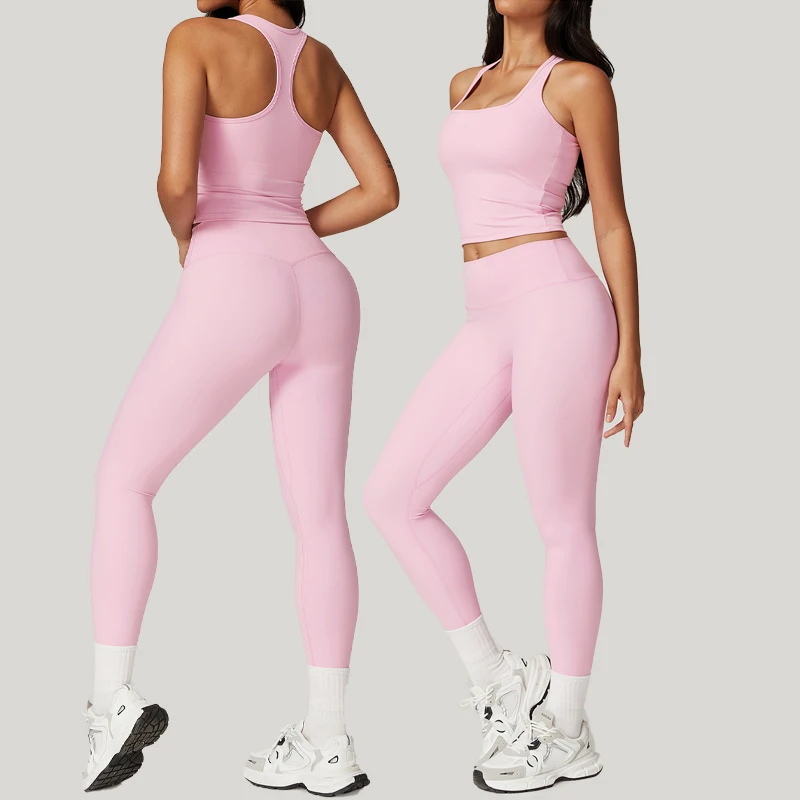 Beauty Back Tight Yoga Clothing Set Women Small Fly Sleeve Short Sleeve Quick Dry High Waist Hip Lift Running Fitness Sports Set yoga set sports set sportswear set fitness set