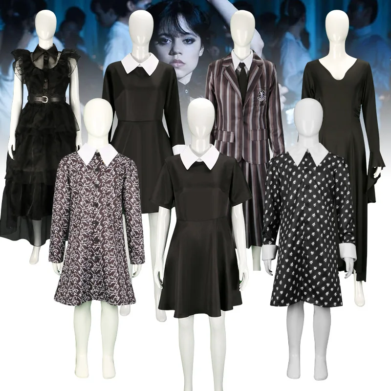 

Wednesday Addams Kids Anime Cosplay Costume Dress Suits for Children
