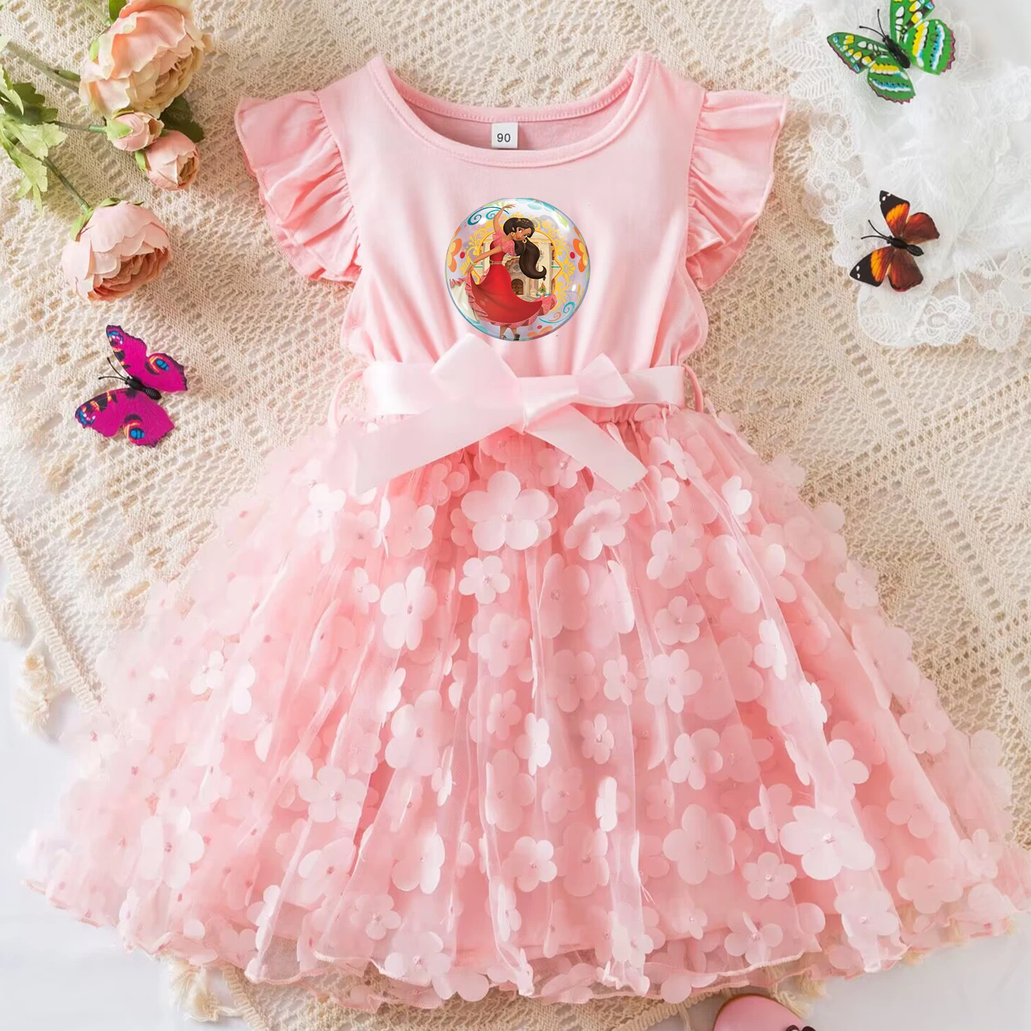 Ena Of Avalor Princess Summer Dress For Kid Abbigliamento Casual 3D Butterfly Cute Baby Girls Princess Dress Abiti Da Festa 2-6 Anni