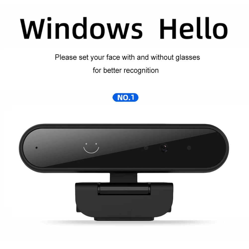 Mini USB Facial Recognition Webcam For Windows Hello Identification Login HD1080P 2MP Computer Web Camera with Mic For Laptop PC 1