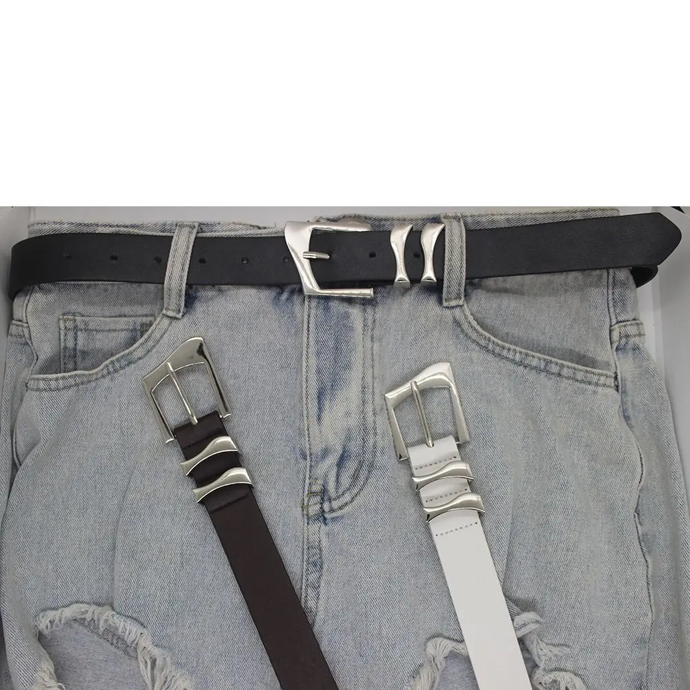 

Personality Punk PU For Women Alloy Buckle For Men Irregular Dress Jeans Belt Waistband Belt Waist Accessories Leather Belt