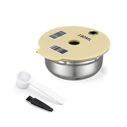 Stainless Steel Reusable Coffee Capsule Pods - Eco-Friendly Refillable Filter (Steel 180ML)