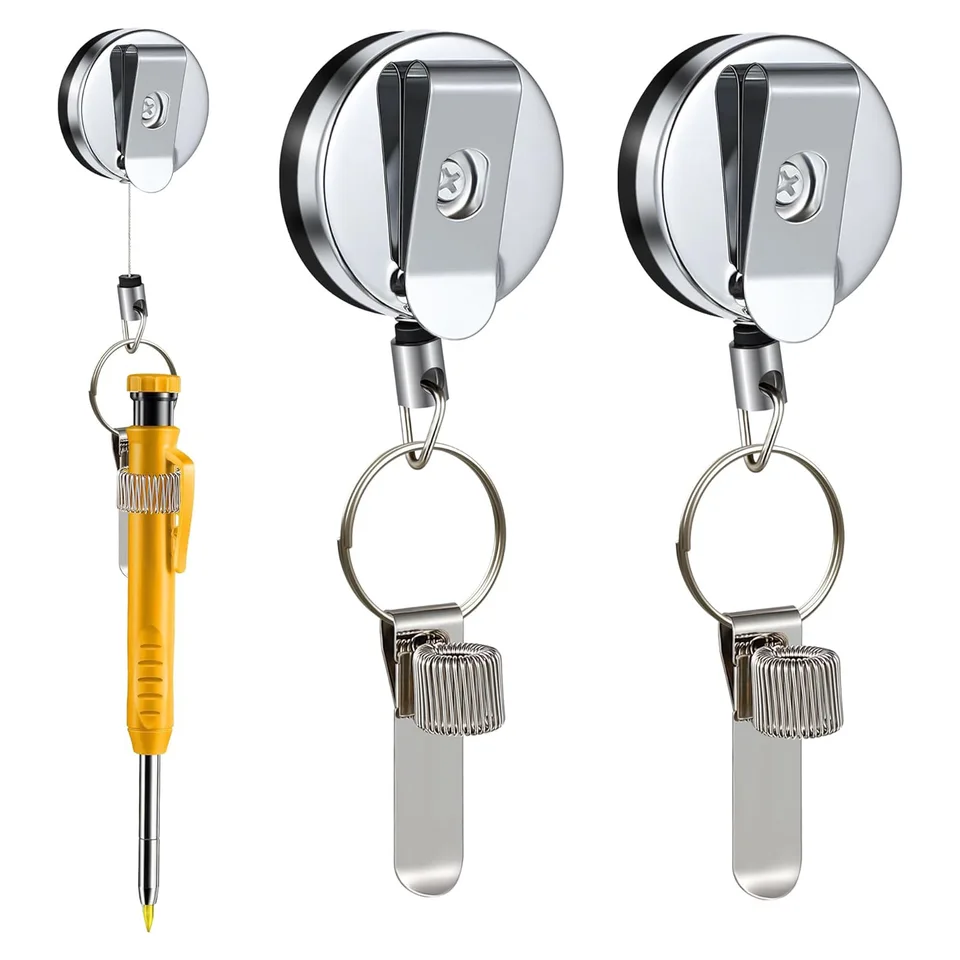 Chivertion 2 Pack Retractable Pen Holders - Heavy Duty Lanyard With Belt Clip For Carpenters, Nurses, Mechanics (25.6" Pull, Elegant Style) - View #6