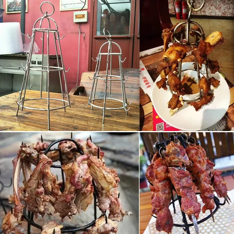 grill meat rack bbq Stainless Steel Beef Meat clasps duck goose Turkey Hooks Roast Duck Bacon Hook BBQ Hanger Bread Hook Tool