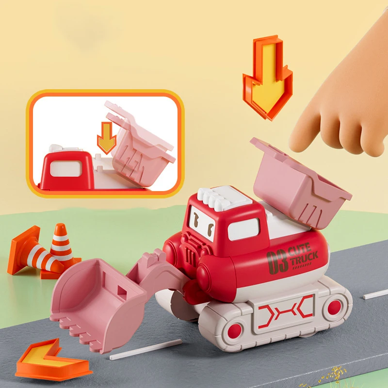 Baby Cartoon Toy Car Mini Press Go Vehicles Inertia Pull Back Cars Montessori Early Education Crawling Toys for Toddlers Boys - 4