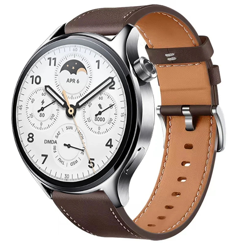 Premium 22mm Leather Watch Strap Bracelet - Elegant Wristband Replacement in Classic Design