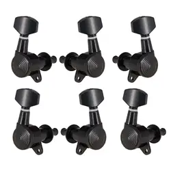 6-Pack of Locking Guitar String Tuners (3R 3L Black)