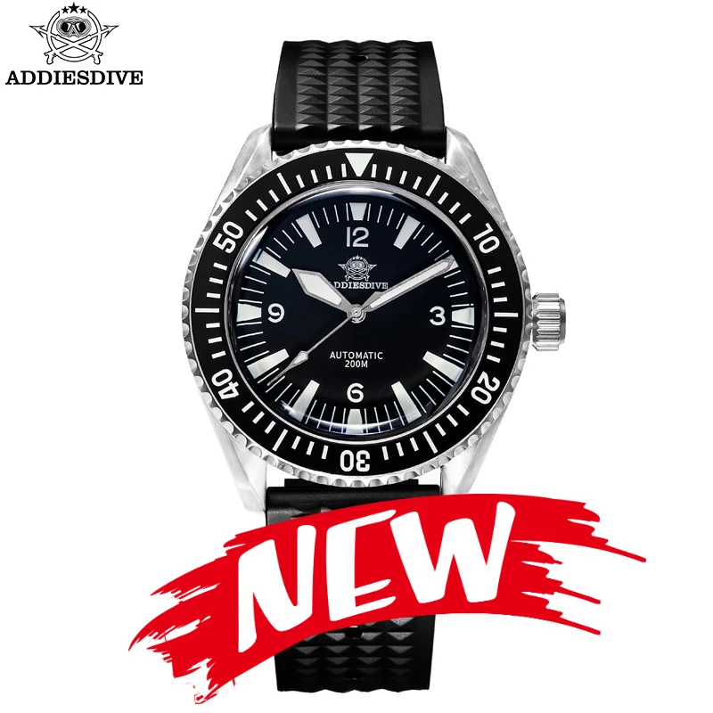 ADDIESDIVE NEW 40mm Mechanical Men's Watch Sapphire Glass 316L Stainless Steel 200M Diver BGW9 Super Luminous Automatic Watches