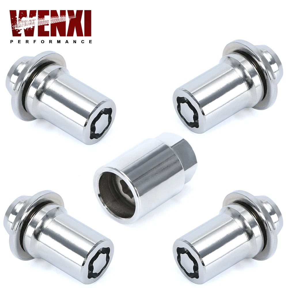 4Nuts1KeyAntitheft44MMHeightWheelLockLugNutsSetM12x15For