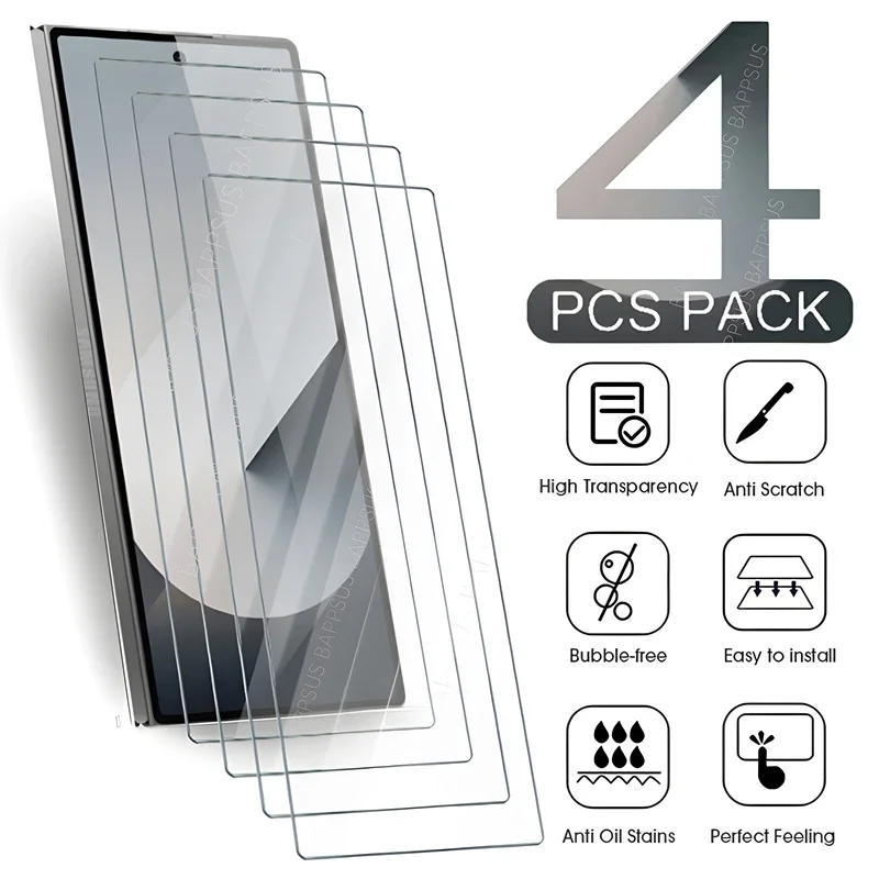 Premium Tempered Glass Screen Protector for Samsung Galaxy Z Fold Series - Clear HD Film (1/4 Pack)