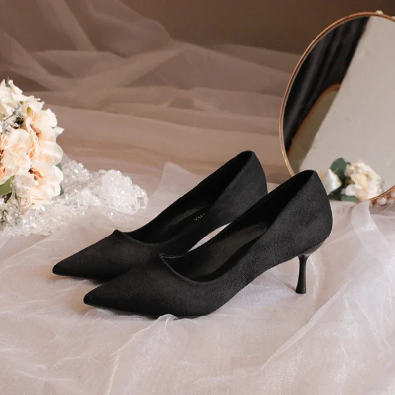 Shoes Leather Women Pumps Sexy High Heels Pointed Lady Party Shoes Stilettos Women Heels Fashion Wedding Shoes 2