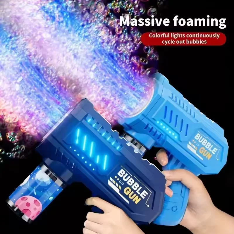 Bubble Gun 2025 Automatic Rocket Bubbles Machine Automatic Blower with Bubble Liquid Kids Beach Outdoor Gifts