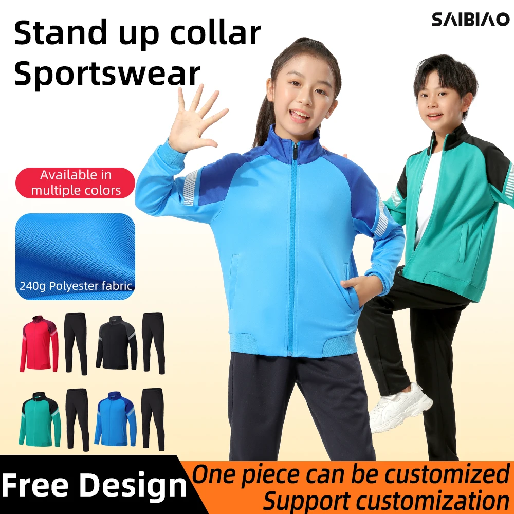 Adult Kid Soccer Jersey Uniform Customize Sports Clothes Long Sleeved Football Shirts Men Futsal Sportswear Training Tracksuit