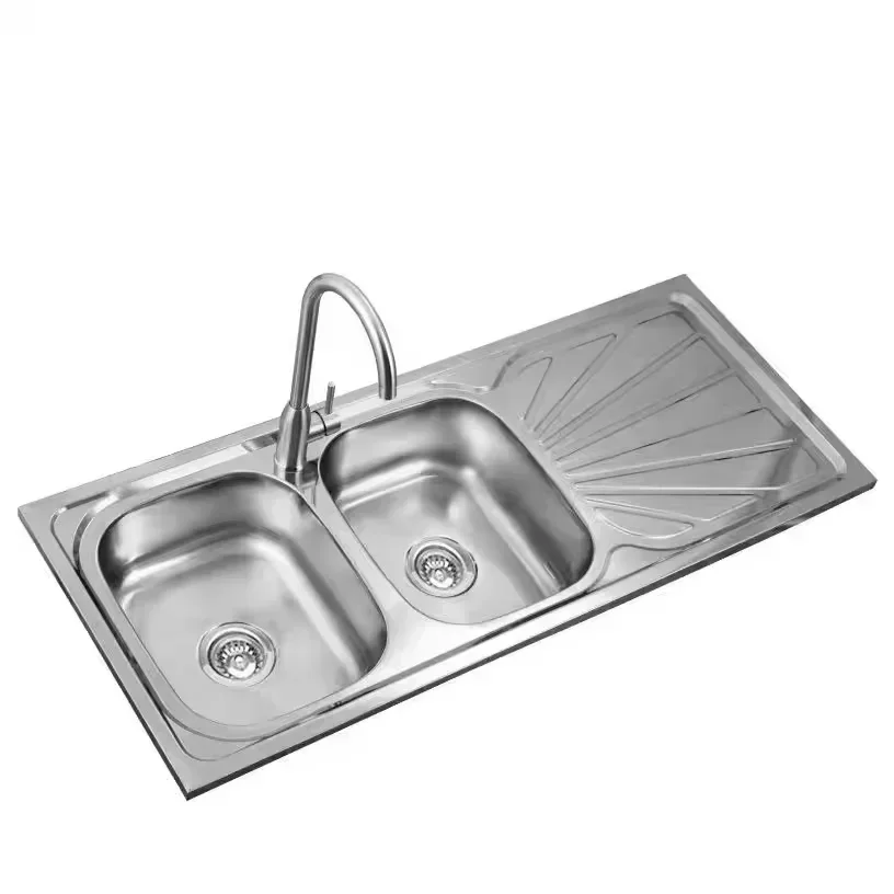 OSONOE Stainless Steel 304 Double Basin Kitchen Sink With Drain Plate