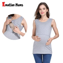 Emotion Moms Fashion Cotton Tank Tops Breastfeeding Vest Summer Tanks For Pregnant Women Maternity Breastfeeding Vest
