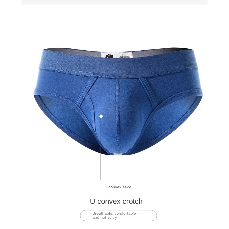 Men's Briefs Cotton Medium Low Waist Sexy Male Underwear Slim Penis Pouch Open Hole Summer Comfortable Boxershorts Sissy Panties