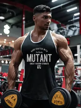 Summer New Fitness Sports Tank Top for Men's Quick Drying, Breathable and Stretching Sleeveless T-shirt Fashion Men's Sweetheart 1
