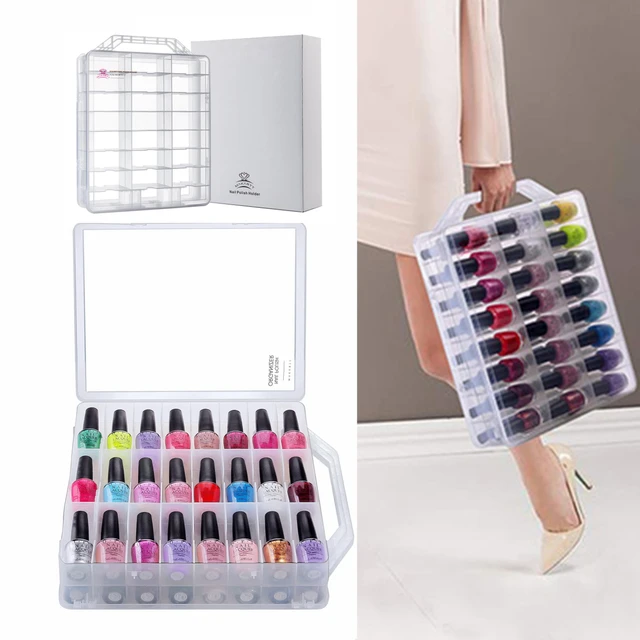 48 Bottle Nail Polish Case: Portable, Adjustable