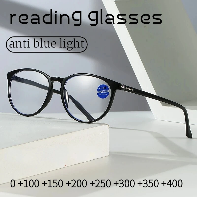 

Zilead Reading Glasses Men Women Vintage Anti Blue Light Presbyopic Eyeglasses Round Full Frame Eyewear +1.0+1.5+2.0+2.5 ~ +4.0