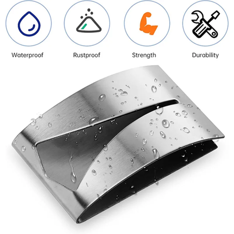 

4/8pcs Towel Hook Stainless Steel Clamp Grabber Silver Hanger Home Bathroom Self Adhesive Hotel Towel Hanging Hook Kitchen Clip