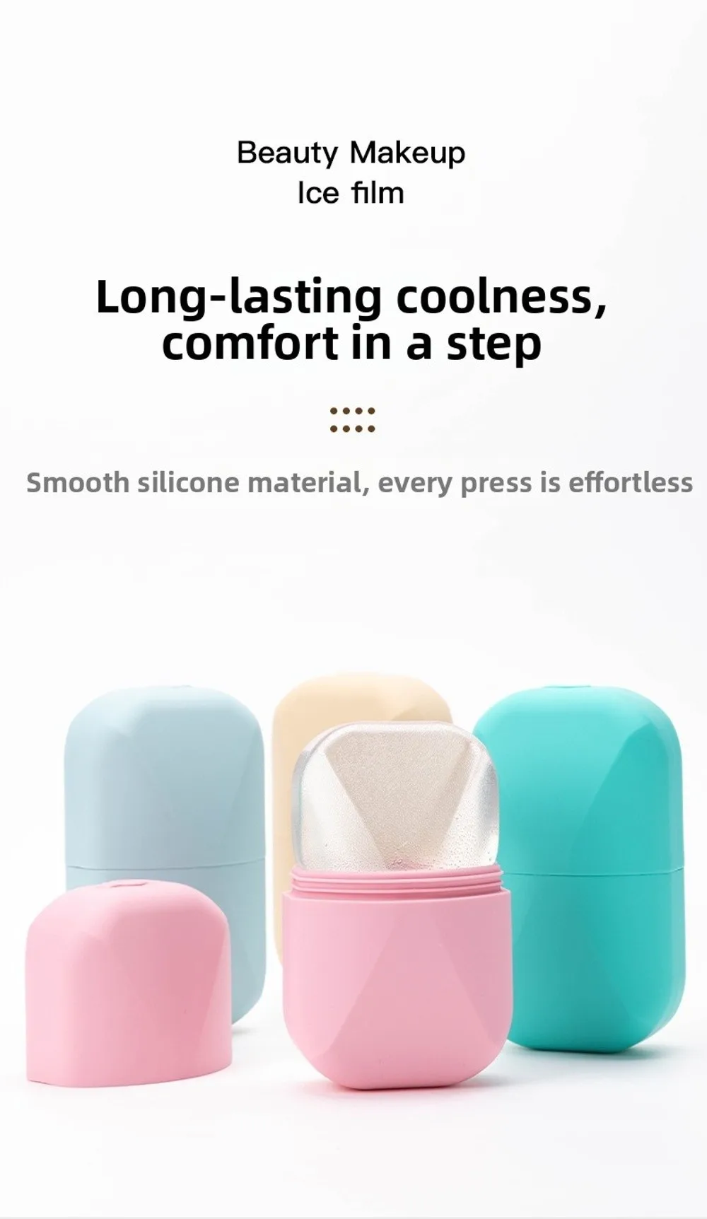 Portable Silicone Ice Roller for Face Beauty Skin Care Tools Face Lifting Facial Massager Reusable Ice Cube Trays Eyes and Neck