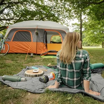 10 Person Tent Large Multi Room Tent Family Included Tent Gear Loft Organizer for Camping Accessories Portable Cabin Huge Tent 2