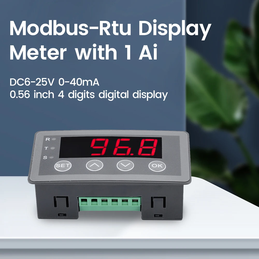 Misuratore di Display digitale 0-10V 0-20mA 2-10V 4-20mA ingresso segnale analogico 8-25V indicatore di processo misuratore di pannello relè fuori porta RS485