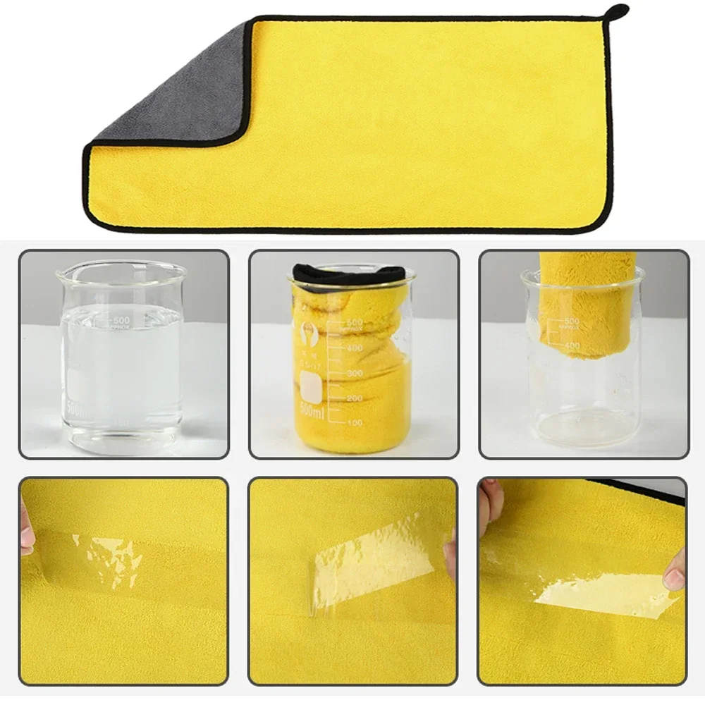 Large Car Cleaning Towel Super Absorbent Thickened Soft Drying Washing Cloths Auto Detailing Microfiber Towels Cleaner Tools