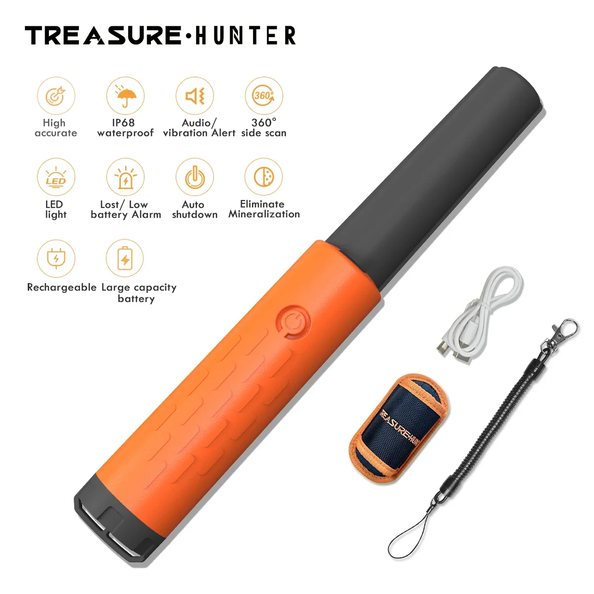 Treasure Hunter 1300mAh Handheld Metal Detector Pinponter Pointer Gold Detector Pinpointing Waterproof Adjustable Sensitivity metal detector