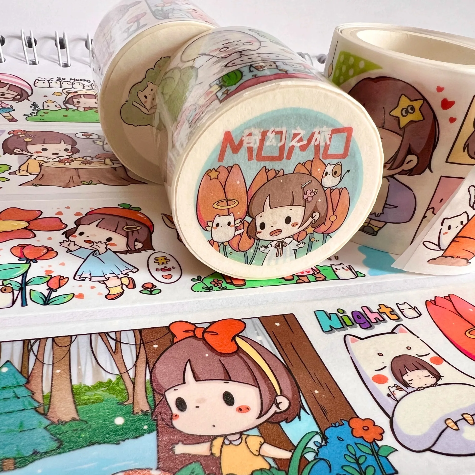 MoMo Journey of Wonder 마스킹 테이프, 정크 저널 스크랩북 스티커, DIY 종이, 일본 장식 접착 테이프, 1 개/로트
