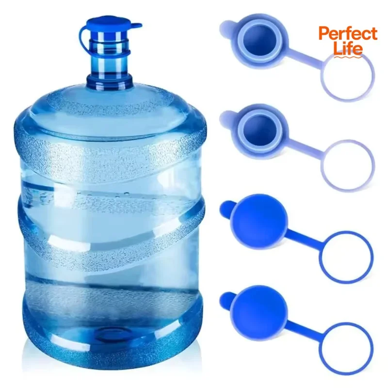 Water Jugs Cap With Inner Plug High Quality Durable Thick Drinking Bucket Cover Non-Spill Reusable Silicone Water Bottle Cover