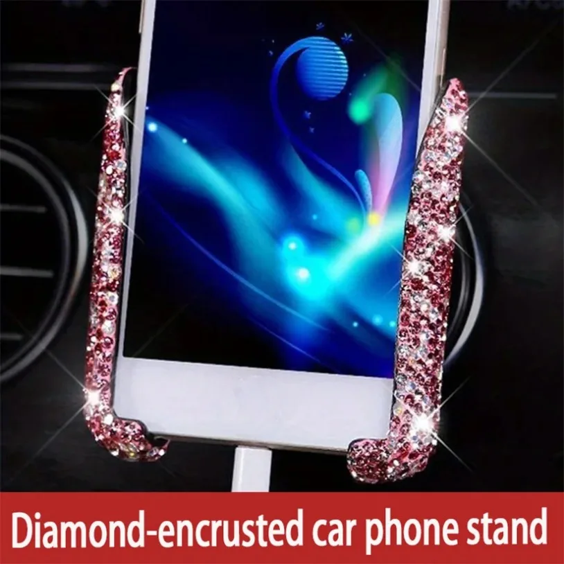 360° Adjustable Glitter Car Phone Holder Auto Car Stand Gravity Air Vent Mount GPS Mobile Cell Phone Car Bracket Support in Car