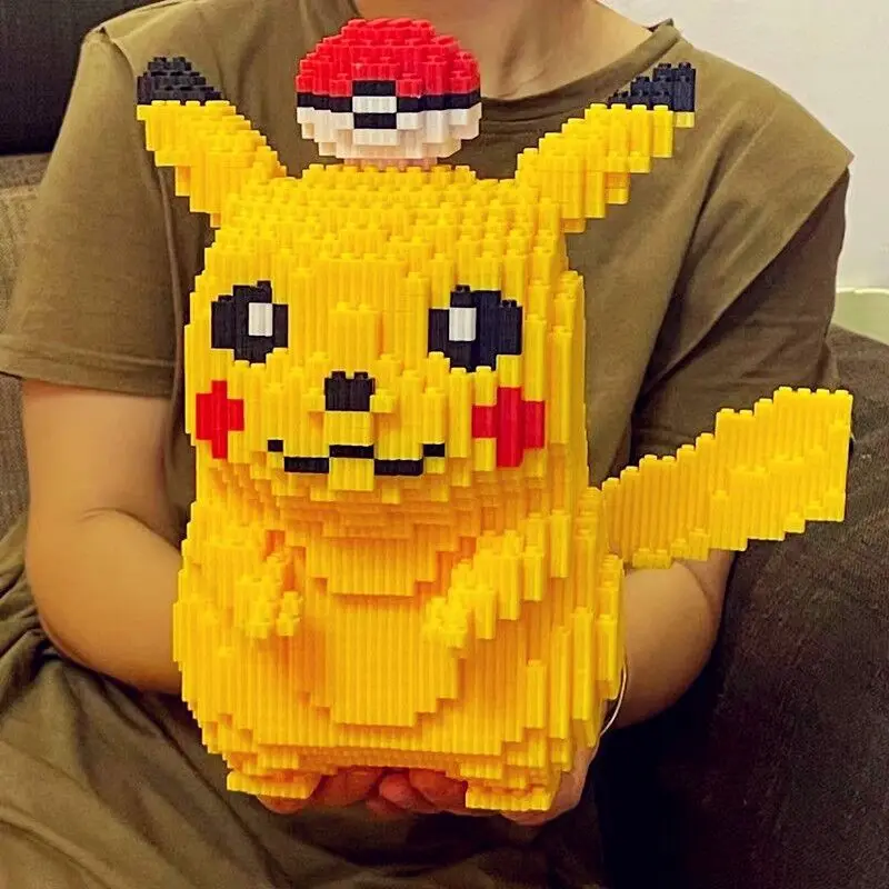 Building Block Toys 5210 Particle Pokemon Anime Pikachu Diamond Micro Building Blocks Games Model Mini Bricks Figures Decompression Toys Kids Gifts