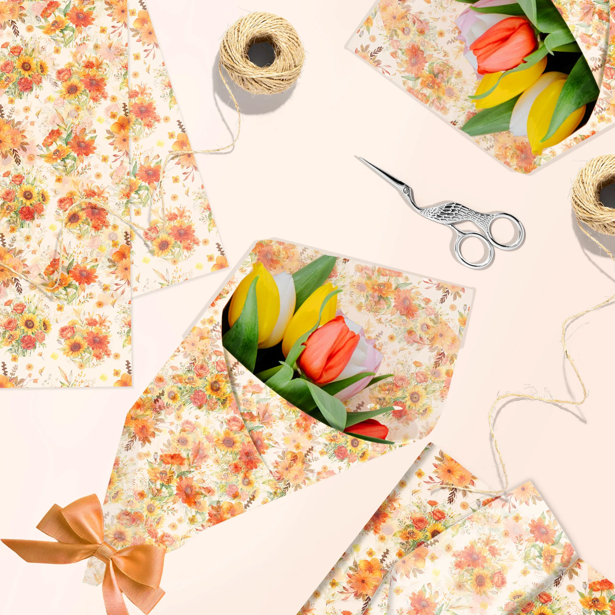 20/50 Stück Frühlings-Blumen-Seidenpapier, florales Schneebirnenpapier, Geschenkpapier, Geschenkverpackung für Geburtstagsfeiern – Detail 25