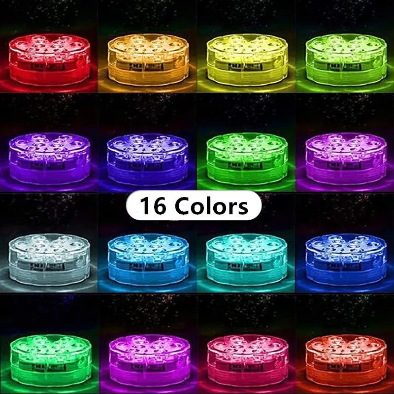 

RGB Remote Control IP68 Waterproof Underwater Light Bathtub Pond Aquarium Decorative Night Lamp LED Submersible Light Pool Light