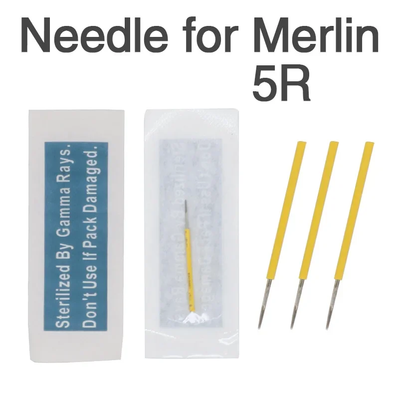 PRONG ROUND Tattoo Needles For Merlin Permanent Makeup Machine, Microblading Needle, Eyebrow and Lip Tattoo Supplies