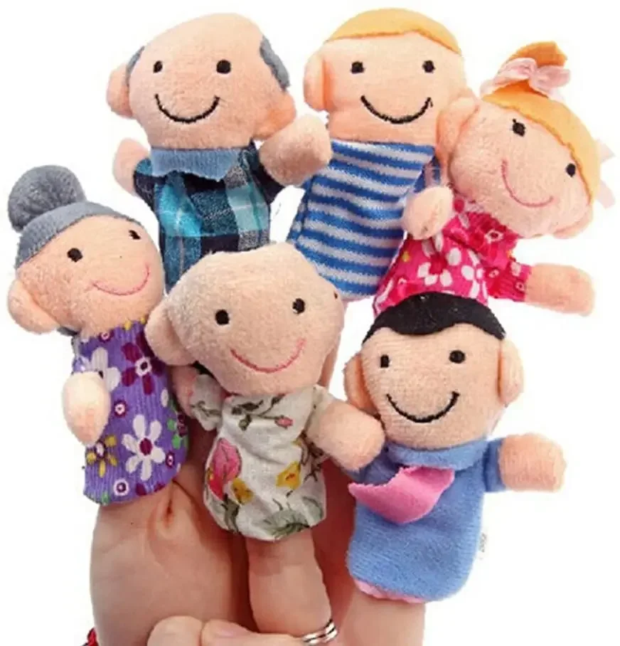 thumbnail image 1 of Juego de 10 marionetas de dedo de animales, muñeco de peluche para bebé, marionetas de mano de dibujos animados familiares, cerdos, teatro de tela, juguetes educativos para niños, 1 of 5