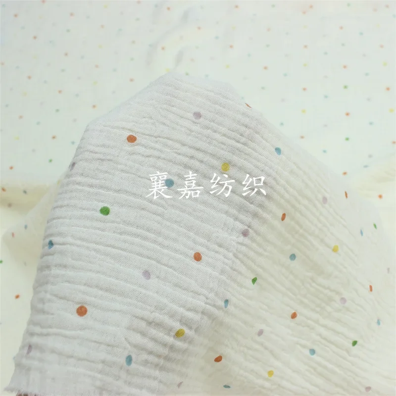 

Double Gauze Crepe, Classic Polka Dot Fabric, Baby and Child Clothing, Pajamas, Blanket Fabric