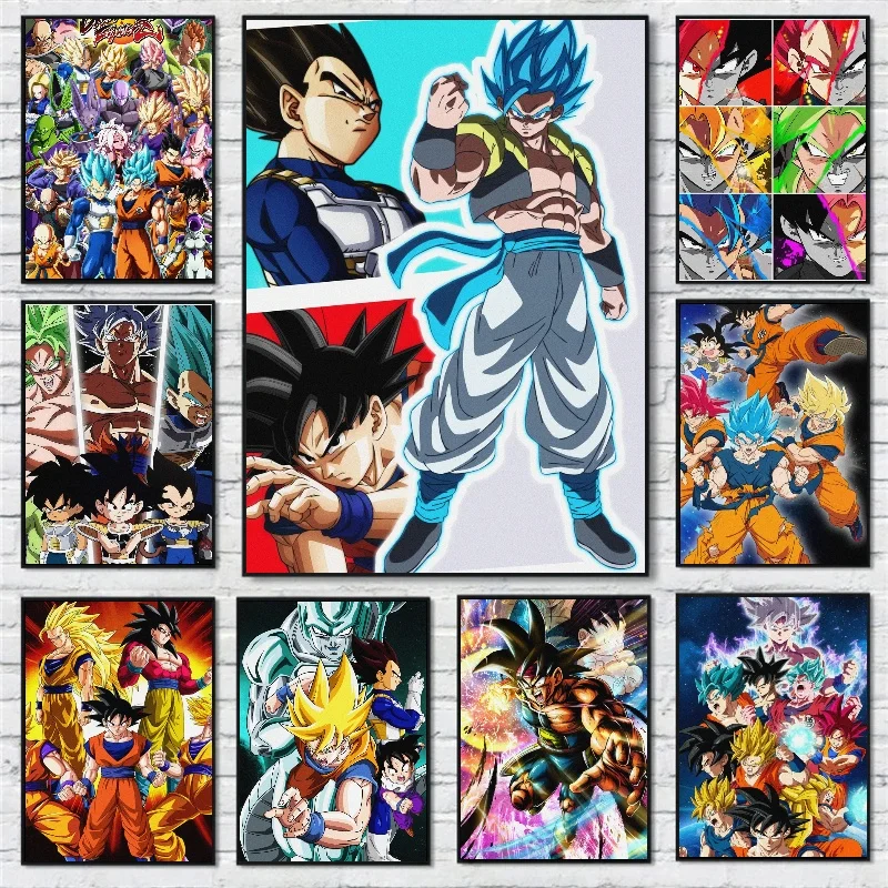 

Classic Bandai Anime goku Art Mural Poster frameless Canvas Painting Boy's Bedroom Home Wall room decor