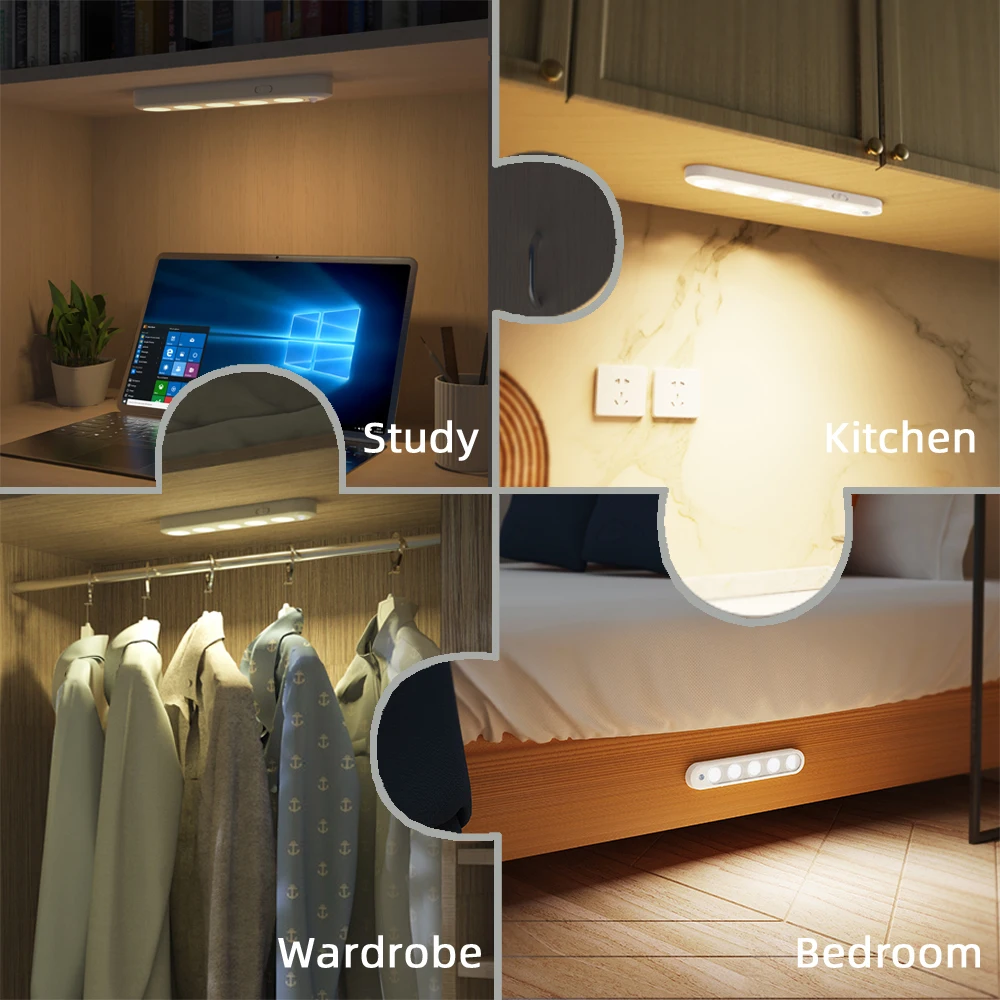 5 Color 2700K-6500K LED Light Cabinet Lamp PIR Motion Sensor AA Battery Wireless USB Cabinet Kitchen Lighting Night lights led motion sensor light led cabinet light under cabinet light cabinet lights led cabinet lights