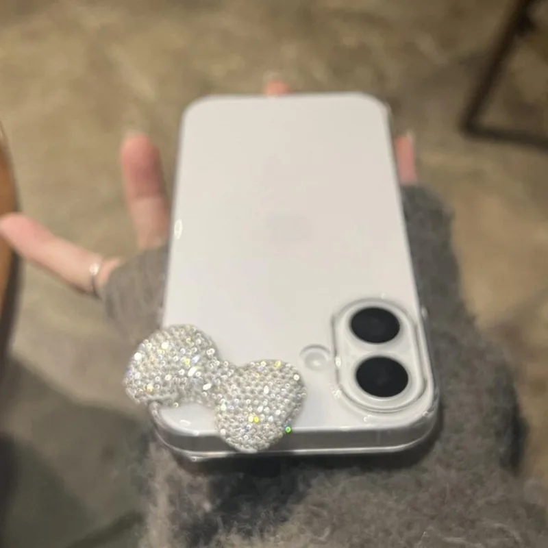 Luxury Bling 3D Diamond Bowknot Phone Case - Lovely Soft Clear Cover