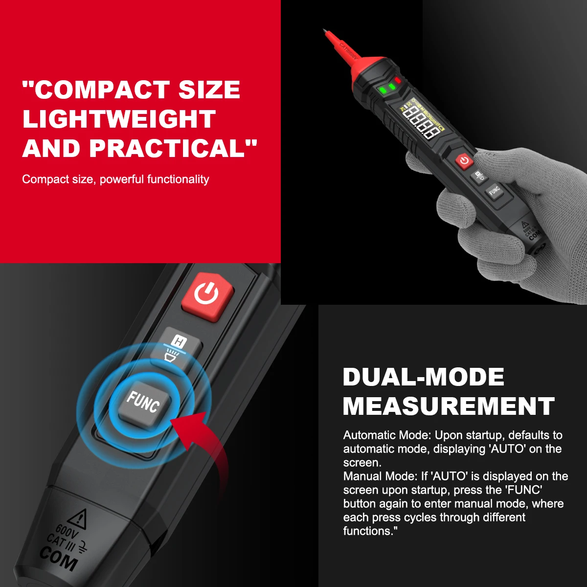 HABOTEST HT121 Digital Pen Type Multimeter DC AC Voltage Tester Smart Voltmeter 4000 Counts True RMS NCV Resistance Hz Tester digital multimeter