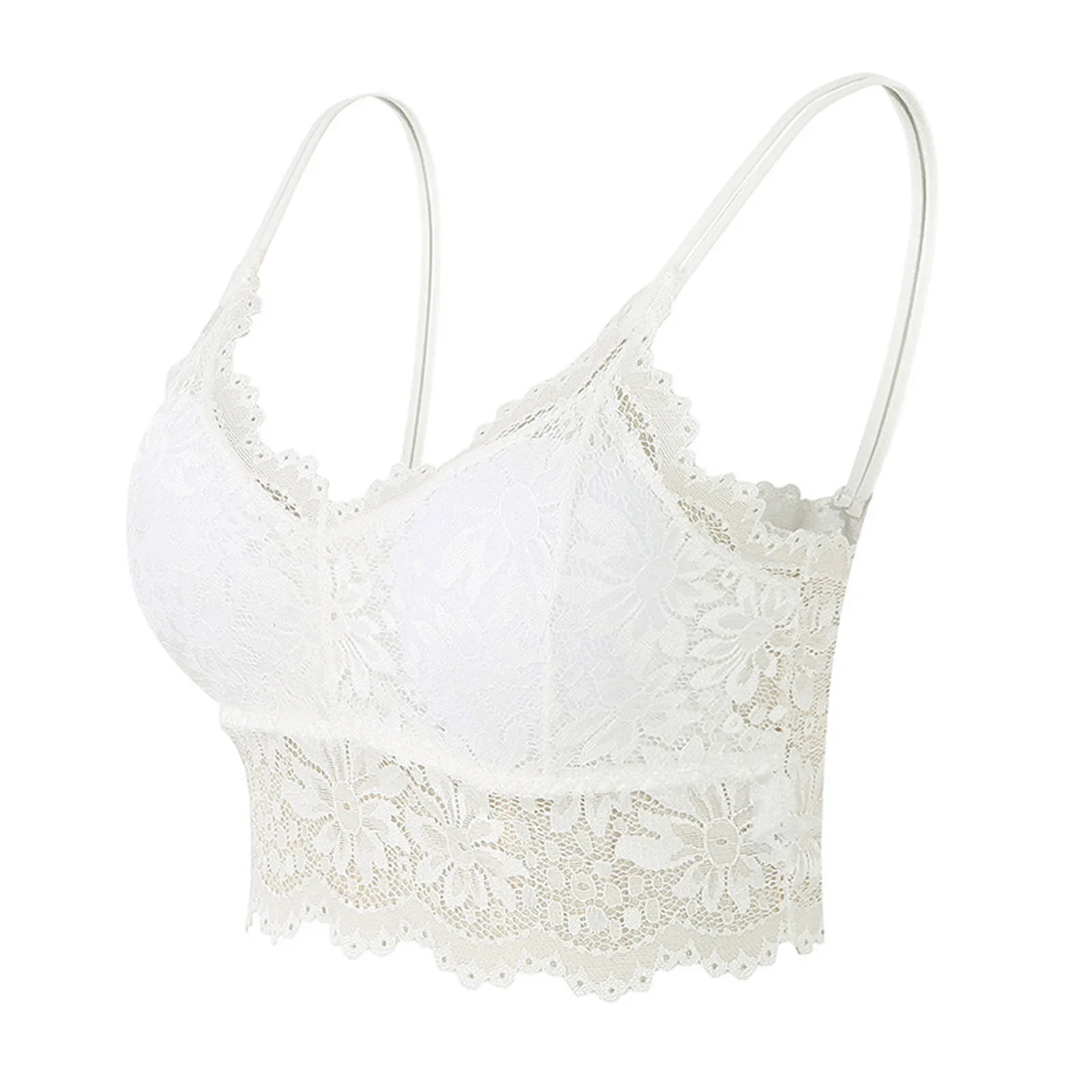 

Women's Plus Size Solid Color V Neck Suspender Lace Sexy Bra Underwear Comfortable Breathable Ladies Underwire Without Chest Pad