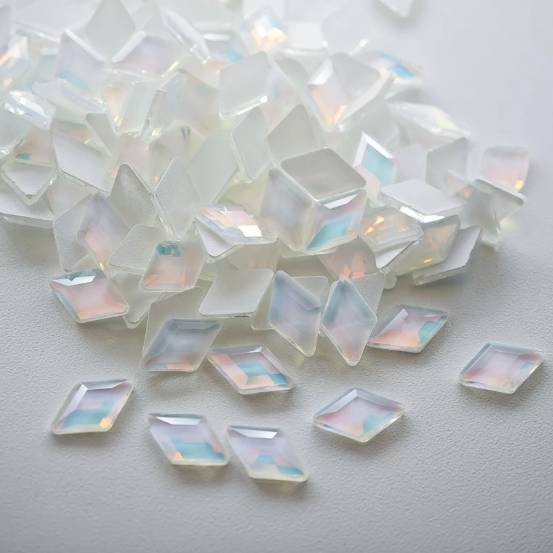 100/500pcs 3x5/4x6/5x8mm Opal Color Mocha Flat Bottom Glass Diamond Diamond Summer Small Mini Size Rhinestone DIY Accessories