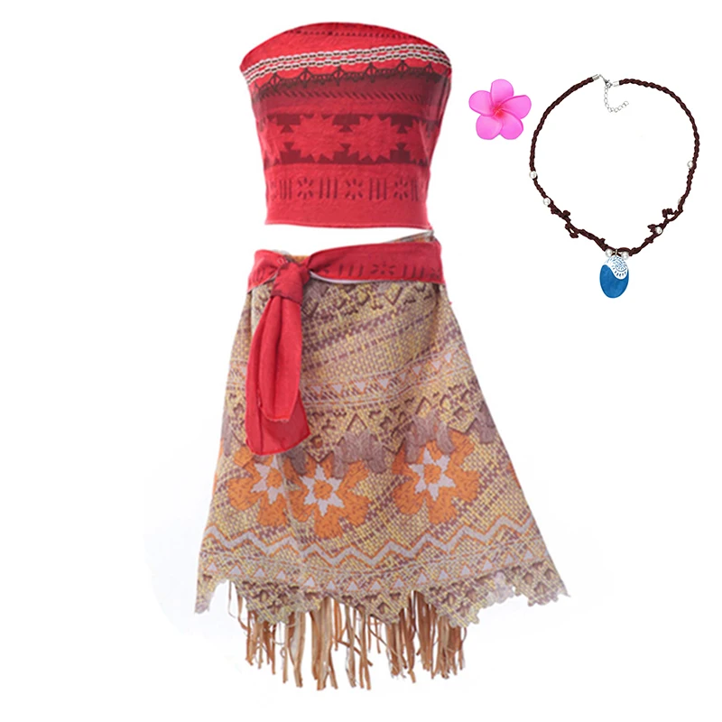 Girls Dress Princess Costume Kids Clothes Vaiana Disney Moana 2 Cosplay