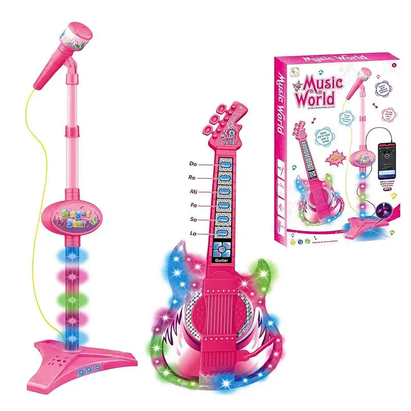 Kids Electric Guitar and Microphone Music Set