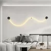 High-end White Silicone 3000K Wall Lights Black Stainless Steel Parlor TV Background Bedroom Dining Room Dropshipping 110-240V 3