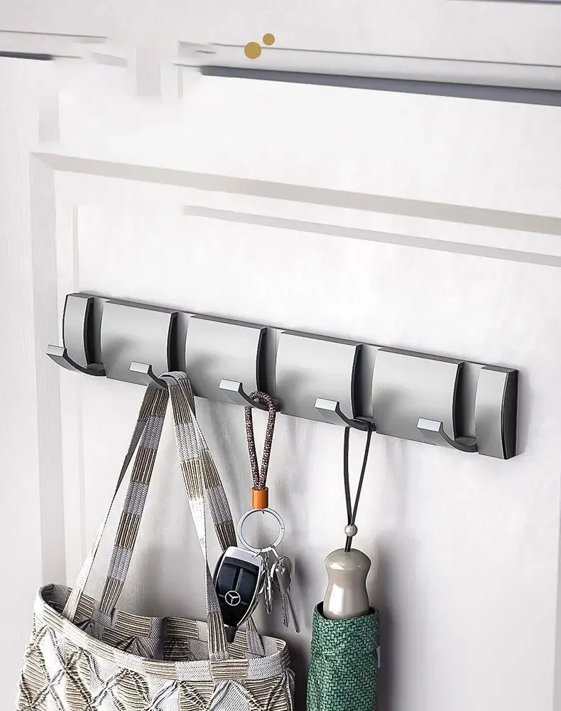 Black Golden Robe Hook RacksTowel Hanger Folding No Punch Installation Wall Mounted Rack Hooks Coat Clothes Holder Bathroom