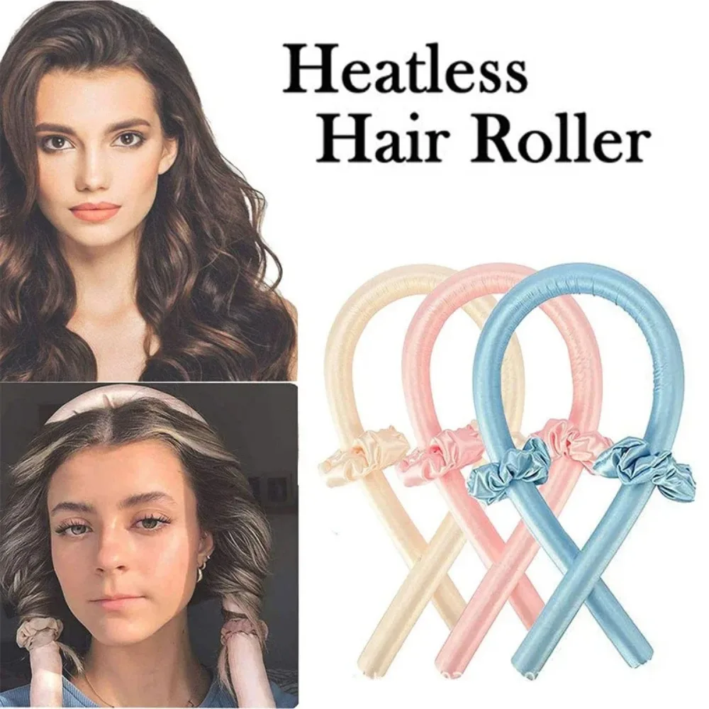 Heatless Curling Rod Headband No Heat Silk Curls Ribbon Hair Rollers Sleeping Soft Headband Lazy Hair Curlers Hair Styling Tools